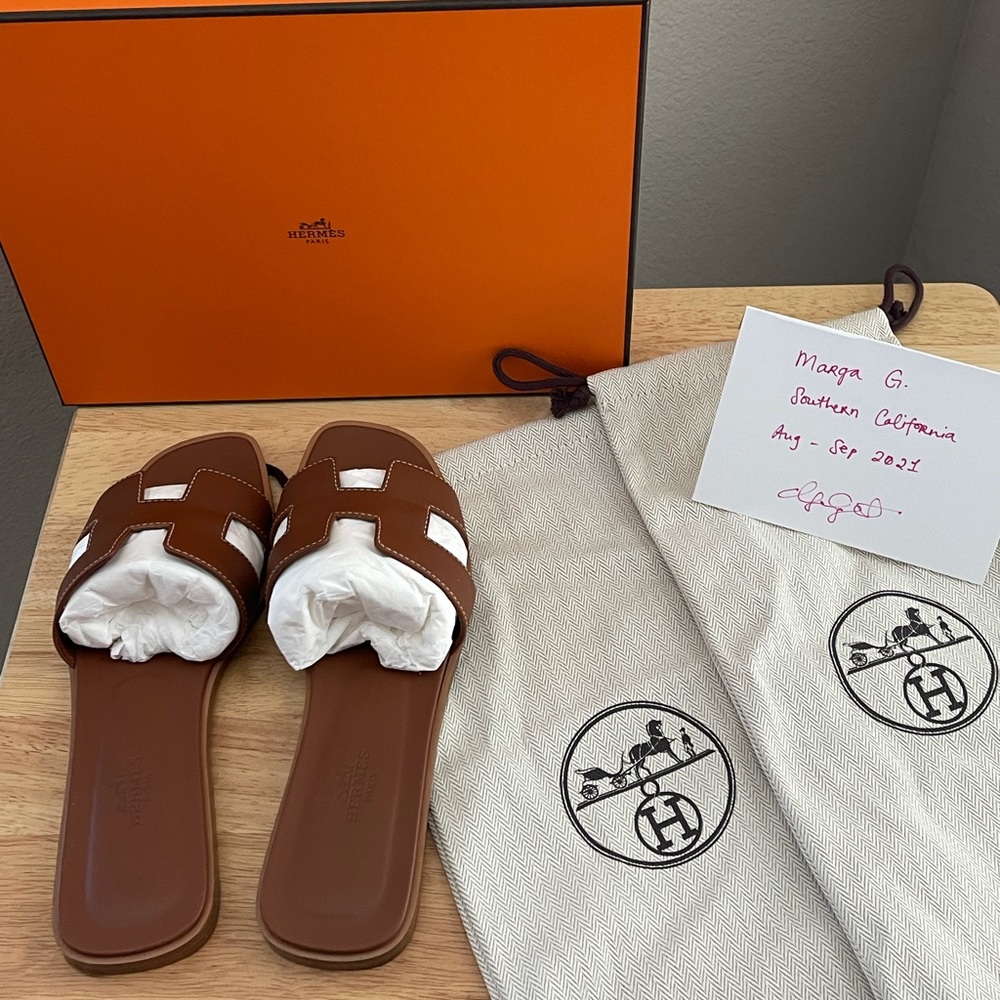 Hermés Oran Sandals in size 37.5.  Authentic!!!